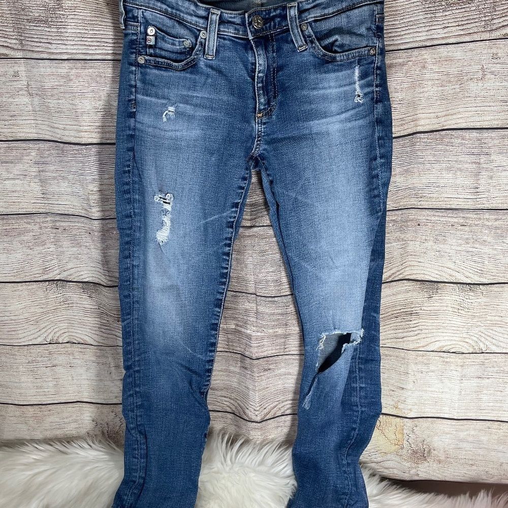 Adriano Goldschmied The Stilt Roll-Up Distressed Cuffed Jeans Sz 26